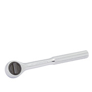 Urrea 1/4" Drive 45 Geared Teeth Round Head Style Hand Ratchet, 5-1/8" L, Chrome Finish 4752A